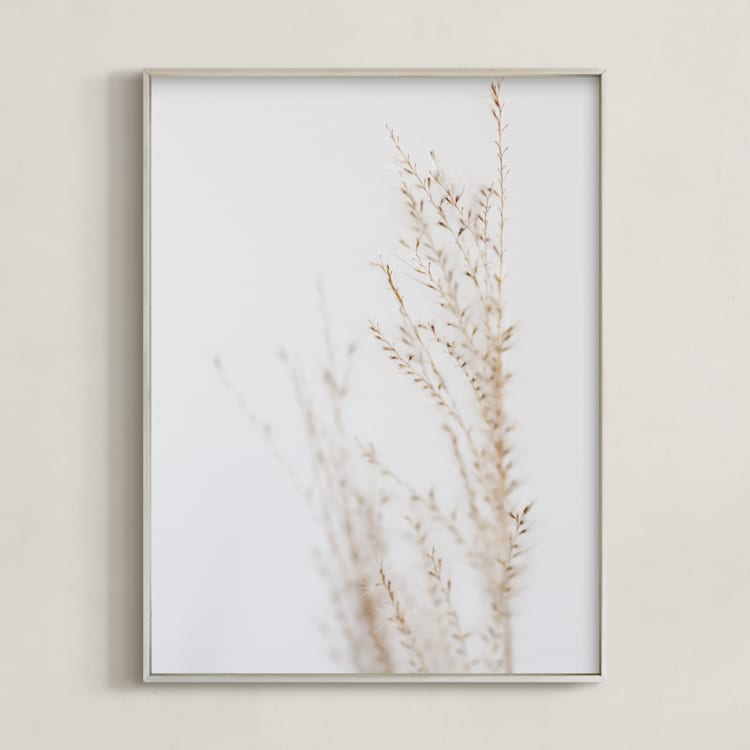 "ghosted neutrals 3" - Art Print in smoke by Baumbirdy - Framed
