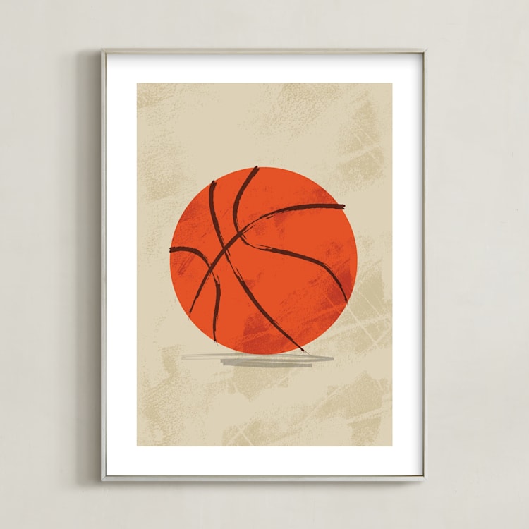 "Let us play basketball" - Art Print in Indoor Court by Susanne Kasielke - Framed