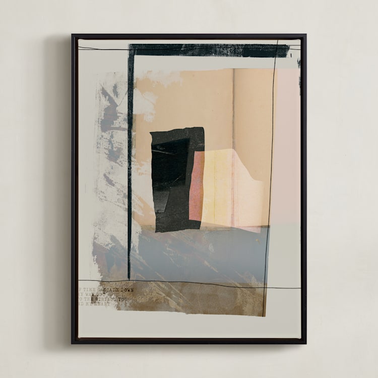 "Crossings 2" - Art Print in Peachy by Maja Cunningham - Framed Canvas