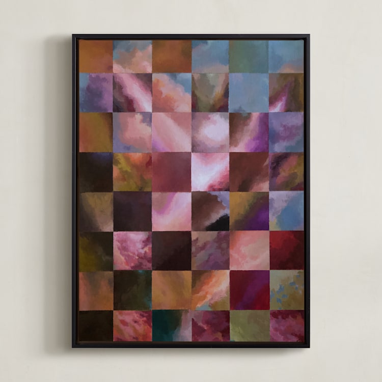 "Pieces Of The Sky" - Art Print in Soft Pink by Ella Frödin - Framed Canvas