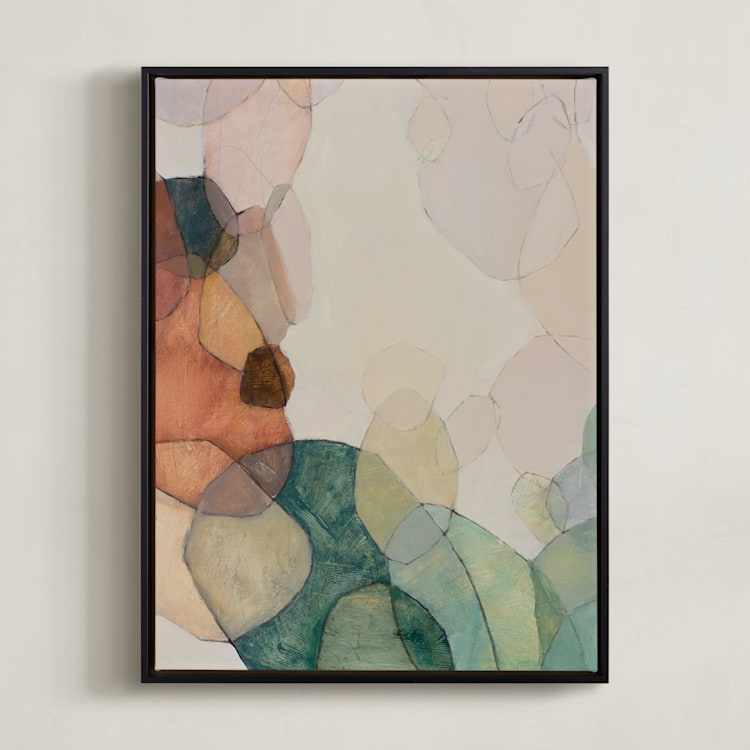 "Echoes I" - Art Print in Rust by Wendy Keller - Framed Canvas
