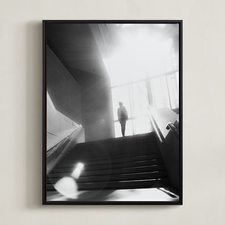 "Bath in light" - Art Print in Shadow by Van Tsao - Framed Canvas