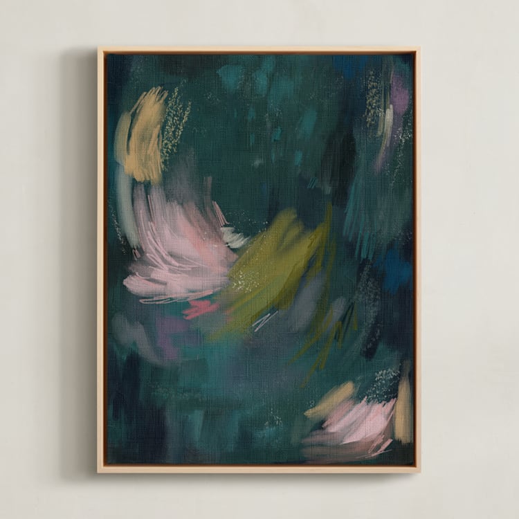 "Dreamscape 1" - Art Print in Midnight Green by Yaling Hou Suzuki - Framed Canvas