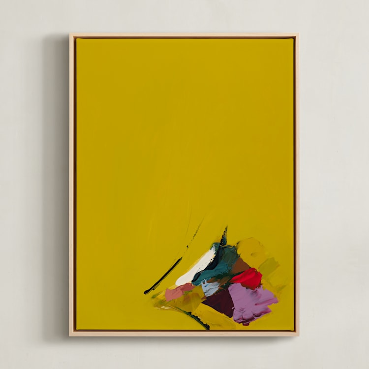 "Chartreuse Bouquet" - Art Print in Chartreuse by Caryn Owen - Framed Canvas