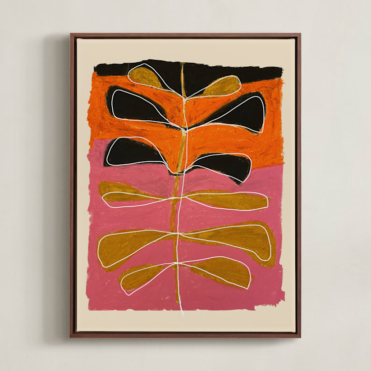 "Underground Opera" - Art Print in Rosebud by Deborah Velasquez - Framed Canvas
