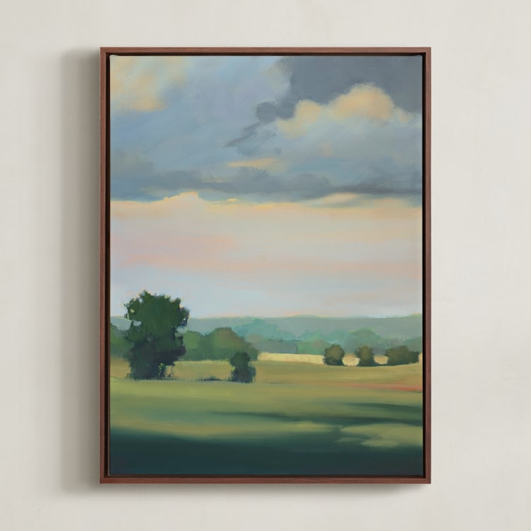 "Bright and Early 2" - Art Print in Field by Stephanie Goos Johnson - Framed Canvas