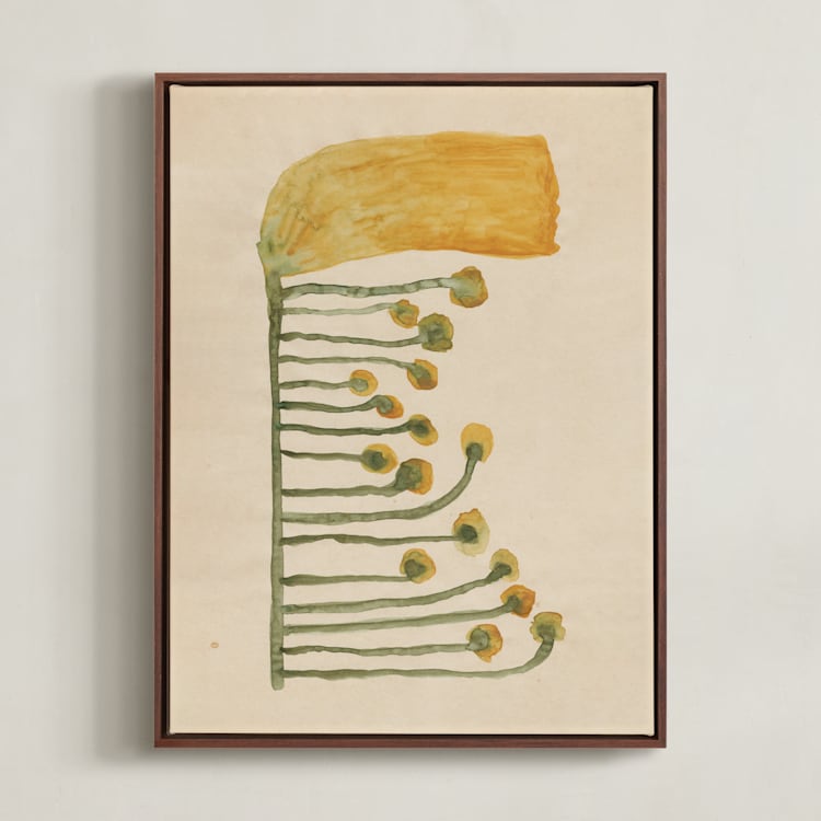 "Dream Garden Blooms 2" - Art Print in Goldenrod Yellow by Alisa Galitsyna - Framed Canvas
