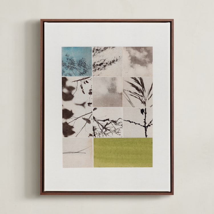 "Nature in Pieces" - Art Print in Vintage Blush by Alisa Galitsyna - Framed Canvas