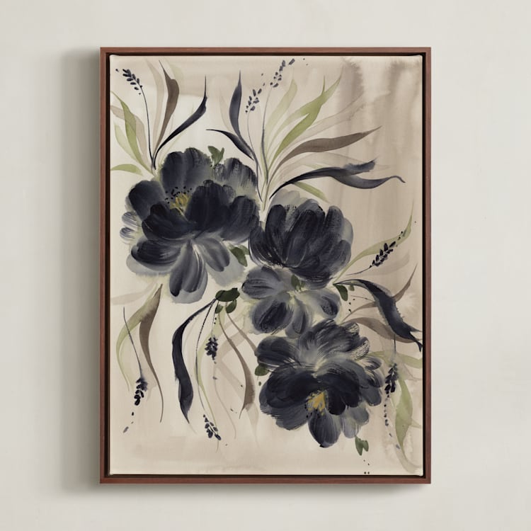 "Ethereal Night" - Art Print in Mocha Mousse by Ramya Rajiv - Framed Canvas