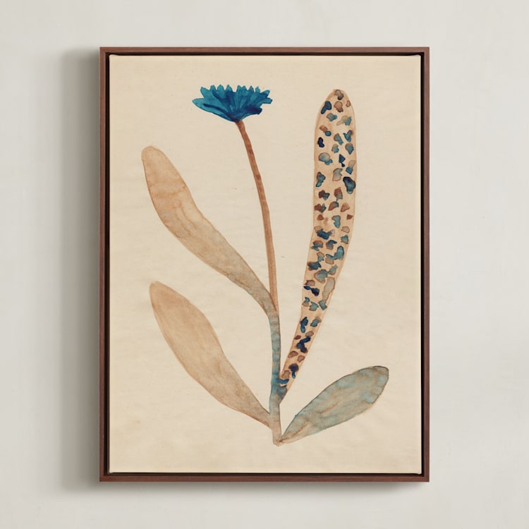 "Dream Garden Blooms 1" - Art Print in Glacier Blue by Alisa Galitsyna - Framed Canvas