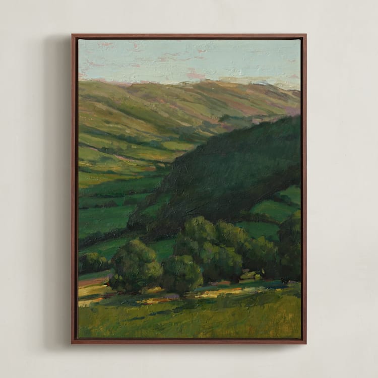 "Green Valley 2" - Art Print in Field by Wendy Keller - Framed Canvas