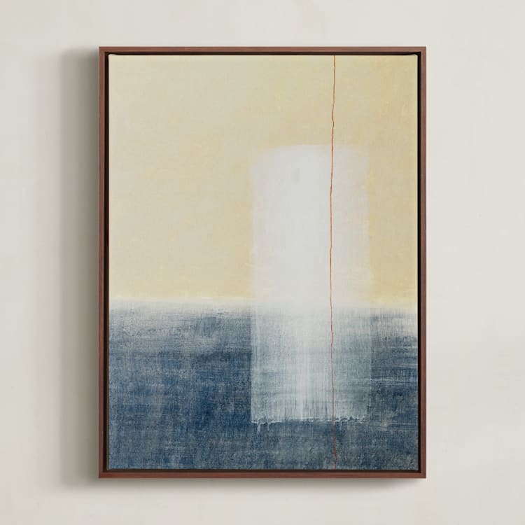 "Lumen" - Art Print in Pastel Yellow by Tania Medeiros - Framed Canvas