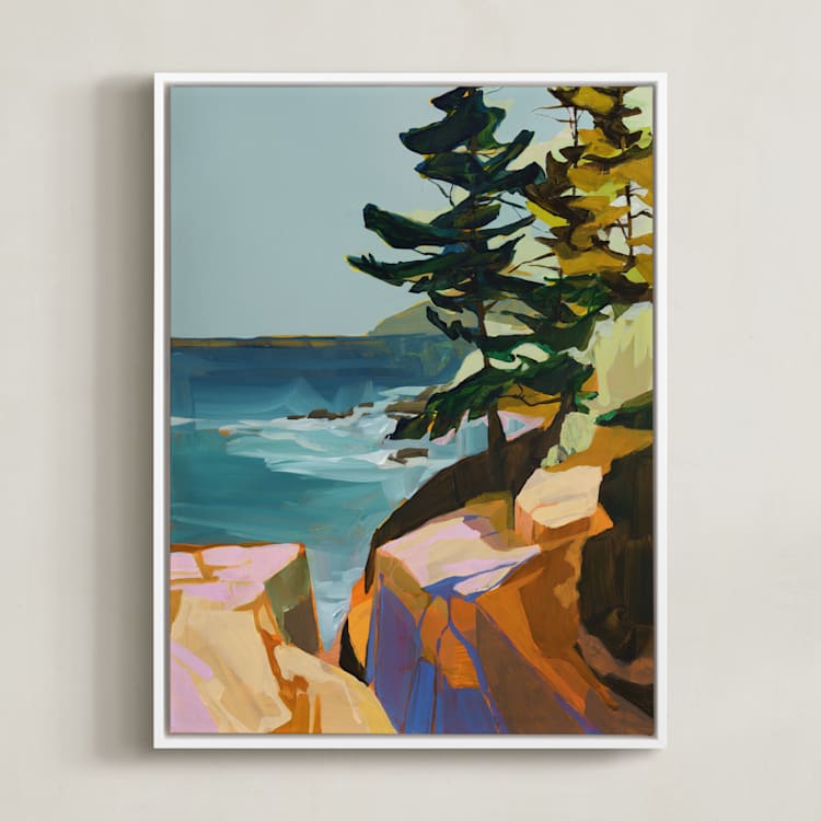 "Coast Office II" - Art Print in Ocean by Jess Franks - Framed Canvas