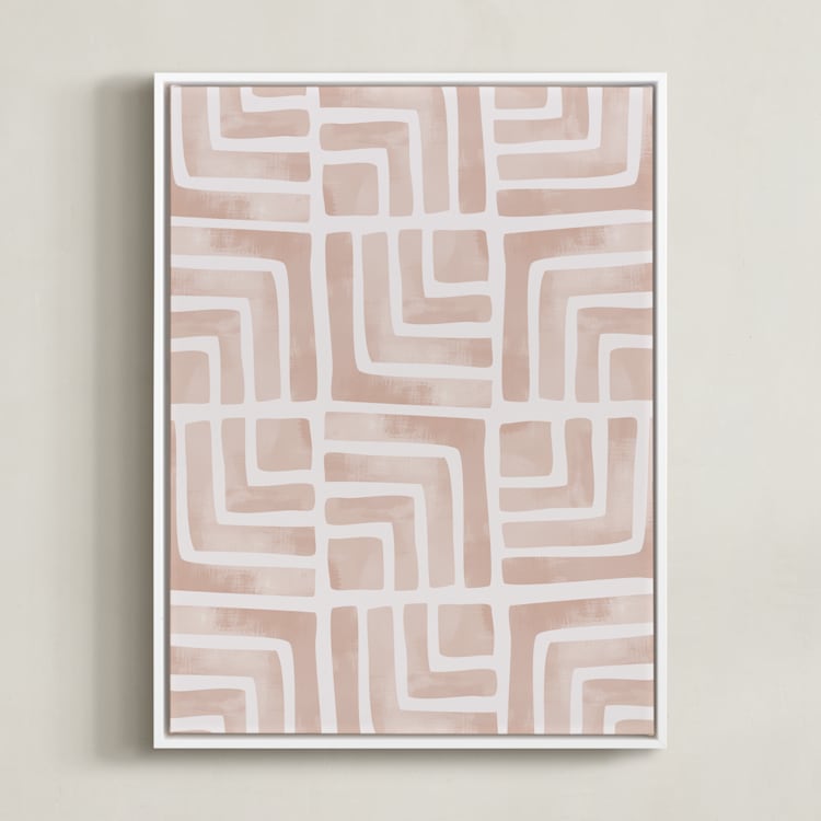 "Painted Geo" - Art Print in Sand by Iveta Angelova - Framed Canvas
