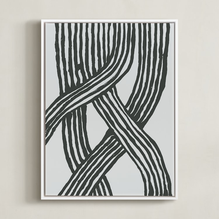 "Braid" - Art Print in Myth grey by Nina Leth - Framed Canvas