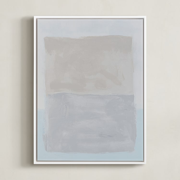 "Buff Boxes No.2" - Art Print in Sky by Amy Gray - Framed Canvas