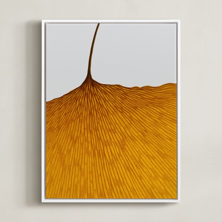 "Calm Contortion" - Art Print in Ochre by Shannon Kohn - Framed Canvas