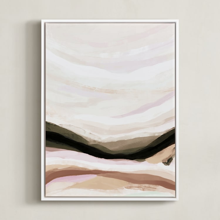 "Glowing Horizon" - Art Print in Sunset by Melanie Severin - Framed Canvas
