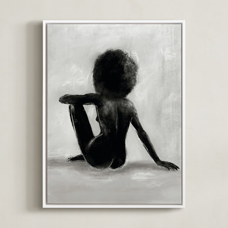 "noire étude" - Art Print in Noire by Marabou Design - Framed Canvas