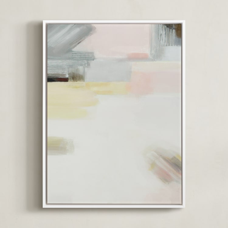"Sunset Ridge l" - Art Print in sunset blush by AlisonJerry - Framed Canvas