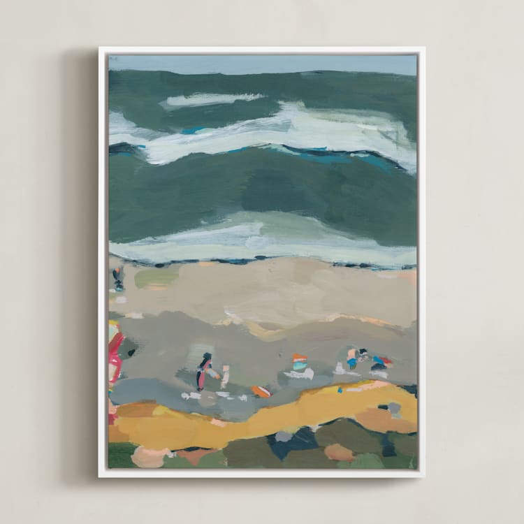 "Leucadia II" - Art Print in Pacific Blue by Rachel Mercier - Framed Canvas
