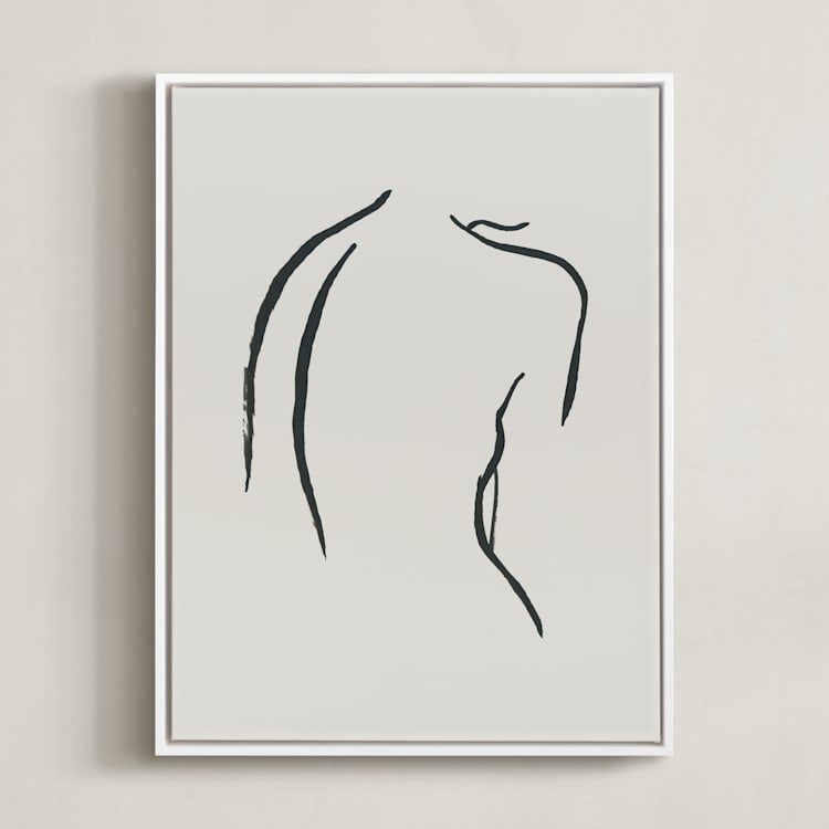 "Figure Study I" - Art Print in Creamy White by Chelsea Petaja - Framed Canvas