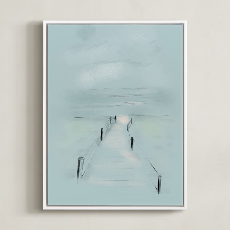 "Pathway forward" - Art Print in Fog by Inkblot Design - Framed Canvas