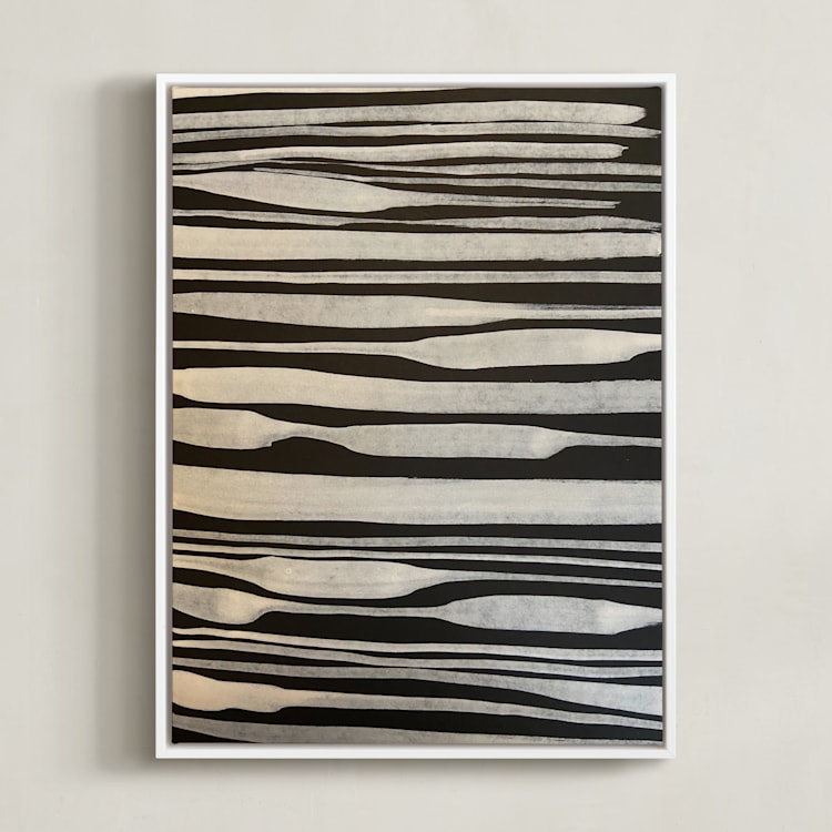 "Linen" - Art Print in Shades of Ecru by Deborah Velasquez - Framed Canvas