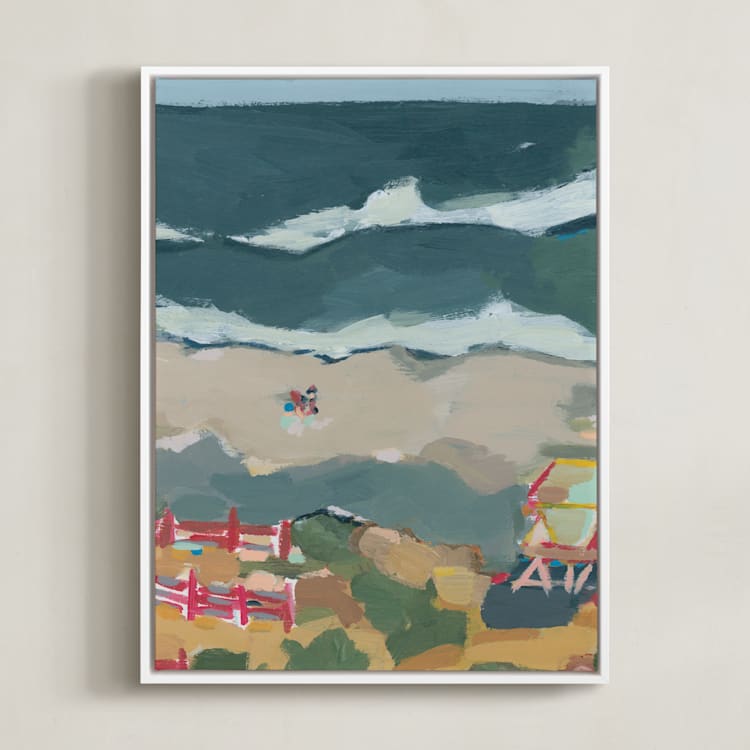 "Leucadia I" - Art Print in Pacific Blue by Rachel Mercier - Framed Canvas