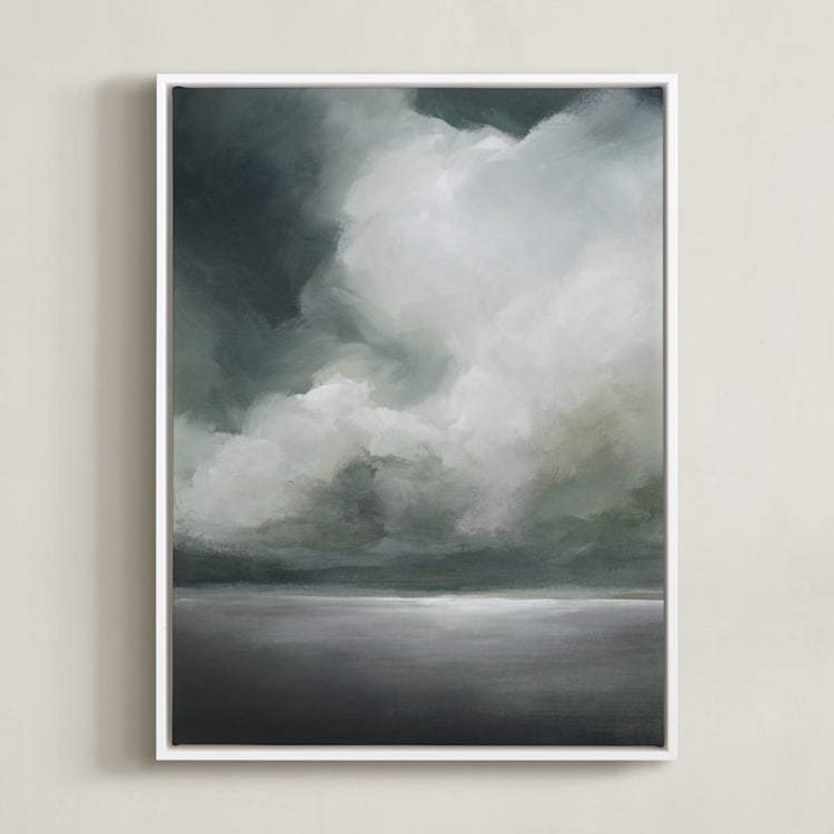 "Reverie I" - Art Print in Slate Grey by Mya Bessette - Framed Canvas