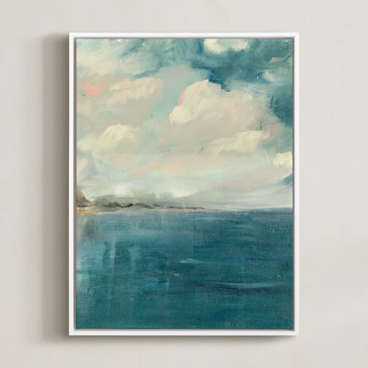 "Across the pond" - Art Print in Sea by Lindsay Megahed - Framed Canvas