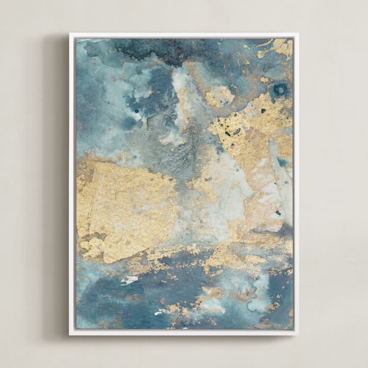 "Gem No. 1" - Art Print in Emerald by Julia Contacessi - Framed Canvas