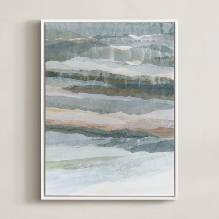 "Glowing Frost II" - Art Print in Dove Grey by Lara Eckerman - Framed Canvas