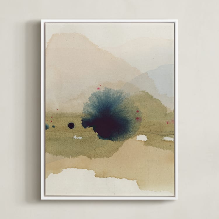 "Viridian Misty Lake II " - Art Print in Viridian by Shina Choi - Framed Canvas