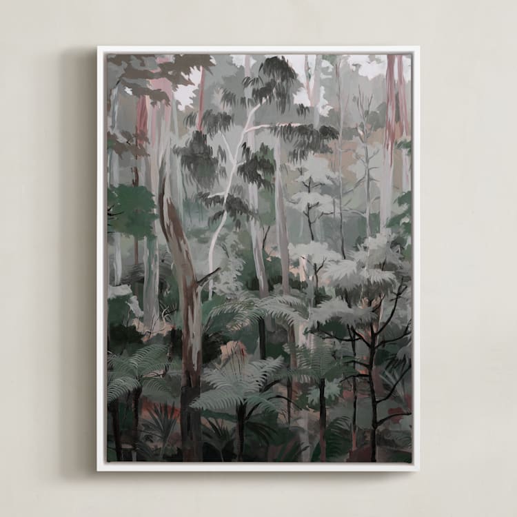 "Eucalyptus" - Art Print in spruce green by Alice Carmen - Framed Canvas