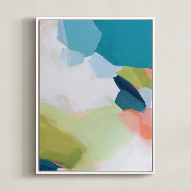 "Nev II" - Art Print in Celery by Mya Bessette - Framed Canvas