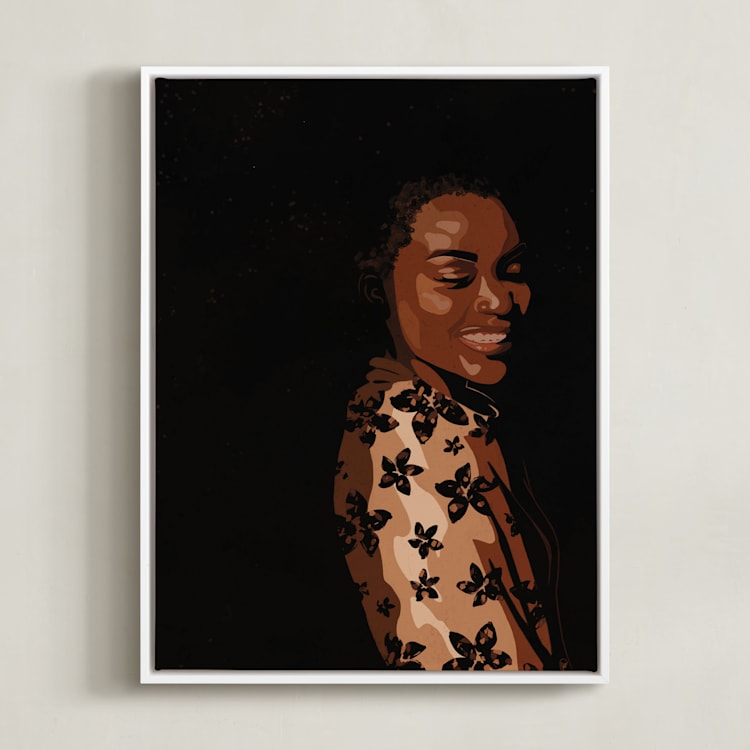 "Joy Comes in the Morning" - Art Print in Tawny by ThirtyOne Illustrations - Framed Canvas
