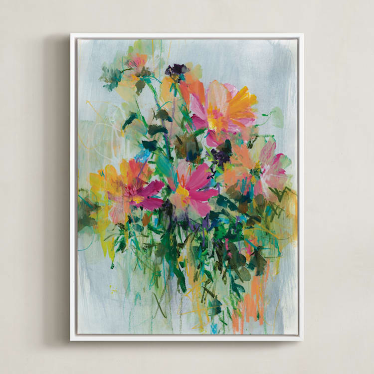 "flowering" - Art Print in Petal by Sonal Nathwani - Framed Canvas