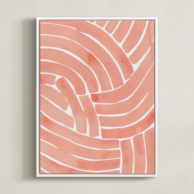 "Curvy lines" - Art Print in Ginger by Kristine Sarley - Framed Canvas