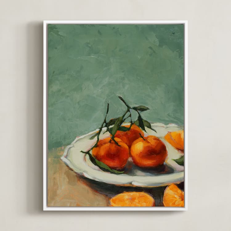 "Clementine" - Art Print in Sage by Wendy Keller - Framed Canvas