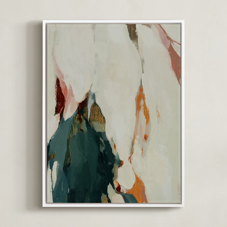 "Winter Thaw No. 1" - Art Print in Warm Grey by Wendy Keller - Framed Canvas