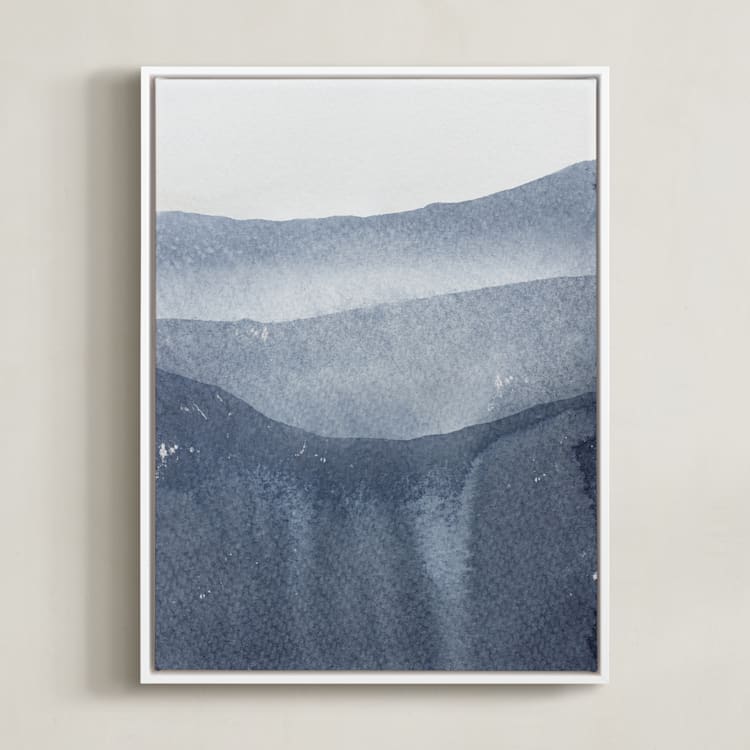 "Sacred Beginning No. 2" - Art Print in Indigo by Julia Contacessi - Framed Canvas