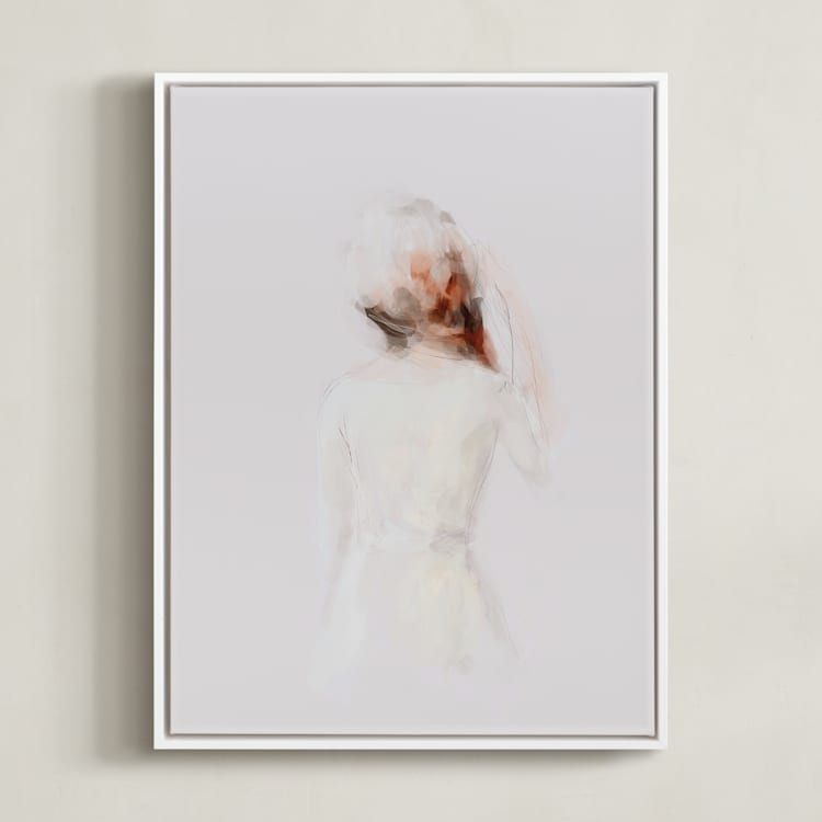 "The Figure" - Art Print in Neutral by lori jacobs wemple - Framed Canvas
