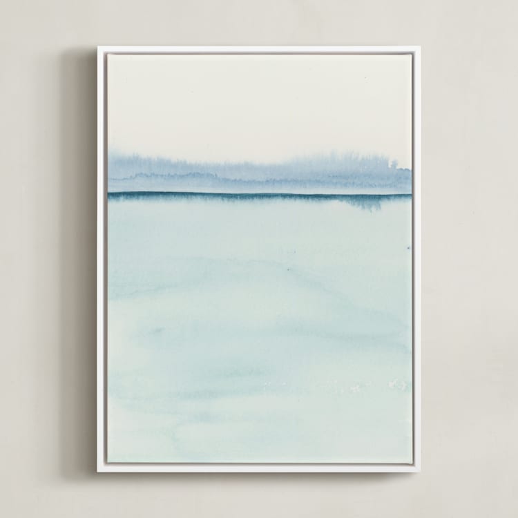 "Playa Two" - Art Print in Powder Blue by Emily Magone - Framed Canvas
