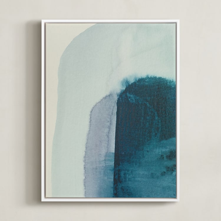 "passage 2" - Art Print in agate blue by Nell Waters Bernegger - Framed Canvas