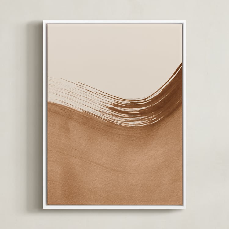 "Boundary No. 2" - Art Print in Caramel by Melissa Selmin - Framed Canvas