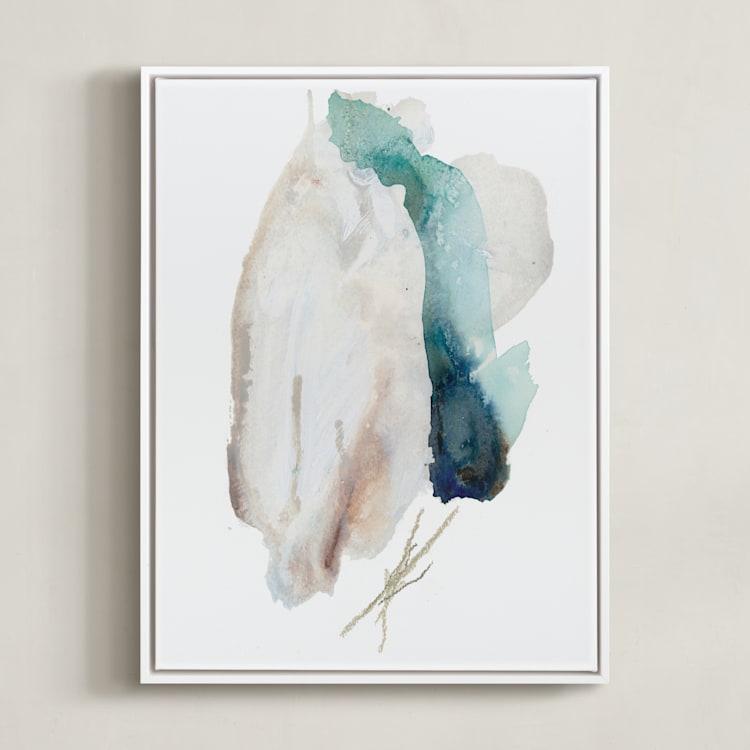 "Advection" - Art Print in Aqua by Ariel Scholten - Framed Canvas