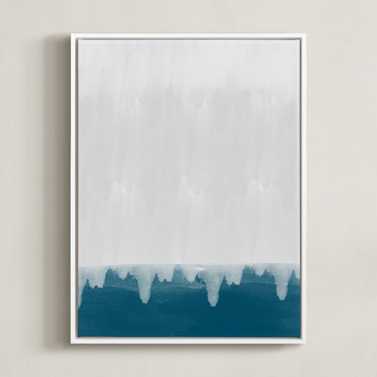 "Rain Storm I" - Art Print in Emerald Green by Deb Presutto - Framed Canvas