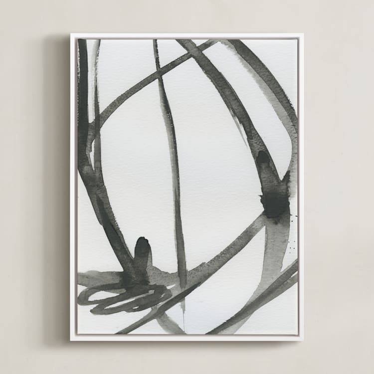"Plant Cell 4" - Art Print in Black and White by Mary Gaspar - Framed Canvas