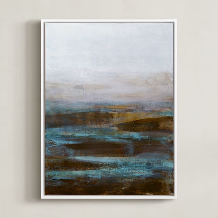 "Tranquil Pools" - Art Print in Aqua by Melissa Marquardt - Framed Canvas